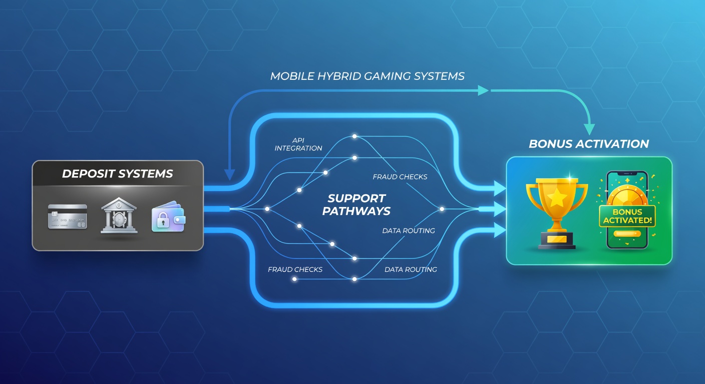 Darstellung der Datenflüsse zwischen Einzahlungen und Boni in hybriden mobilen Gaming-Sessions